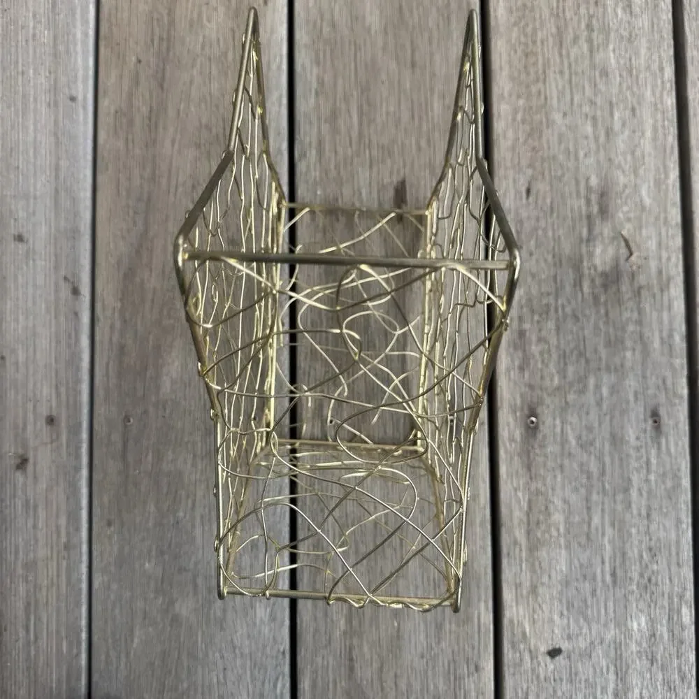 Gold Star Wire Whimsy Caged Basket Whimsygoth Celestial Decor